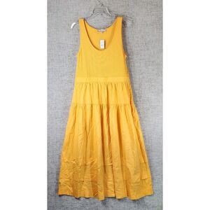 Ann Taylor LOFT Tiered Sundress Womens 12 Light Orange Ribbed Top Side Zip NWT